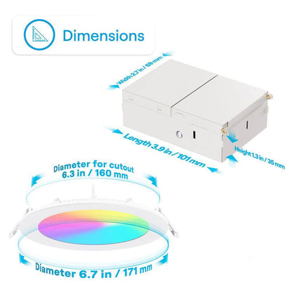 12-Pack 6 In. Wi-Fi Smart Ultra-Thin Recessed Integrated LED 12W 1100 Lumens Dimmable, Works W/Alexa/Google Wet Rated