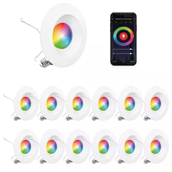 InfiBrite 6-in Wi-Fi Smart LED Recessed Light, 12-Pack