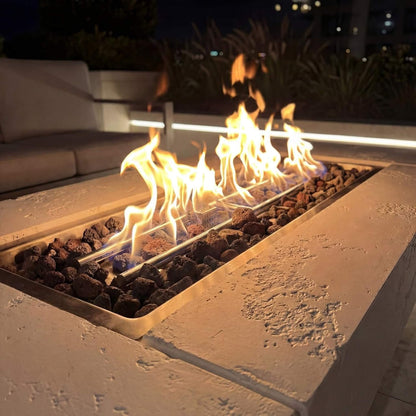 71-Inch Outdoor 60K BTU Fire Pit Table With Wind Guard (SAK41326)