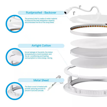 6-Pack 6 In. Wi-Fi Smart Ultra-Thin Recessed Integrated LED 12W 1100LM Dimmable, Works W/Alexa/Google, Wet Rated