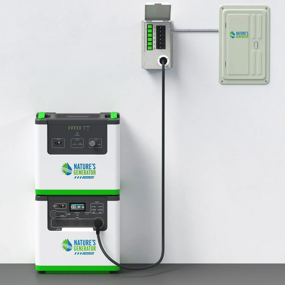 Nature's Generator Lithium 3600 Solar Generator and Transfer Switch