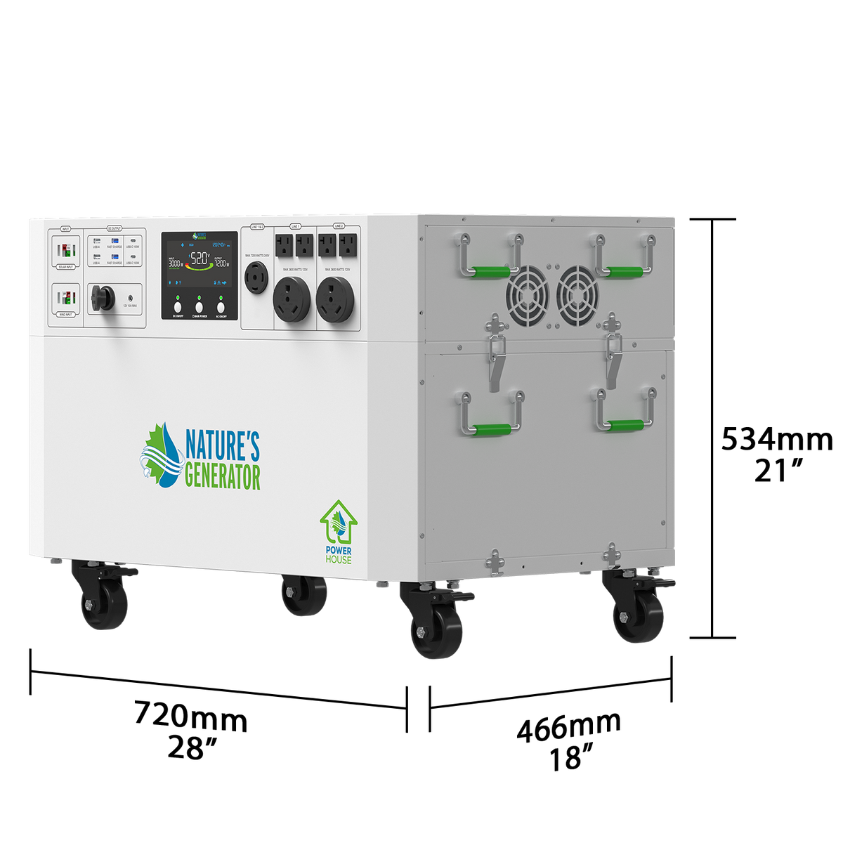 Nature's Generator Powerhouse Gen 2 Solar Generator and Transfer Switch