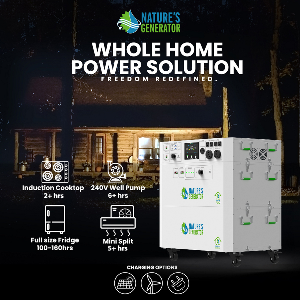 Nature's Generator Powerhouse Gen 2 Whole Home Solar Generator