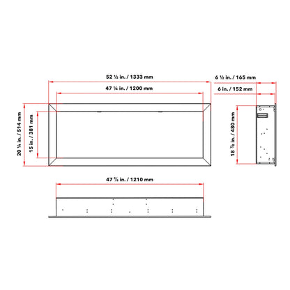 Dynasty Cascade 52-Inch Recessed Smart Linear Electric Fireplace With Dynasty App [DY-BTX52] (SAK73485)