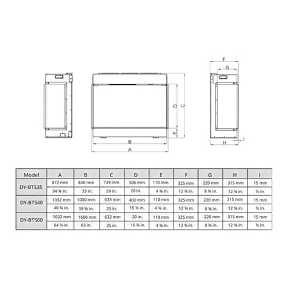 Dynasty Melody 35-Inch Multi-Sided Smart Electric Fireplace With Auto Shut Off [DY-BTS35] (SAK87490)