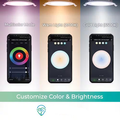12-Pack 6 In. Wi-Fi Smart Ultra-Thin Recessed Integrated LED 12W 1100 Lumens Dimmable, Works W/Alexa/Google Wet Rated
