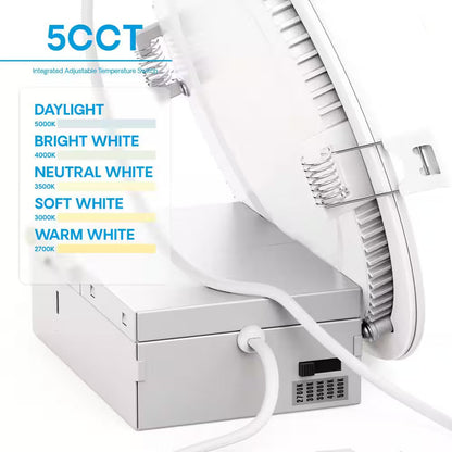 24-Pack 6 In. 5CCT Selectable 12-Watt 1050 Lumens Ultra-Thin Integrated LED Light Kit, Flush Mount Dimmable, Wet Rated