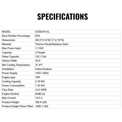 Icetubs IceBath Thermowood And Stainless Steel Cold Therapy Immersion Bath (SAK94720)
