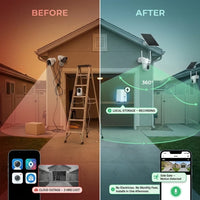 4K/8MP Ultra HD Solar-Powered 360° Smart Security Camera, 2-Pack — Before & After