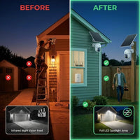 4K/8MP Ultra HD Solar-Powered 360° Smart Security Camera, 2-Pack — Before & After